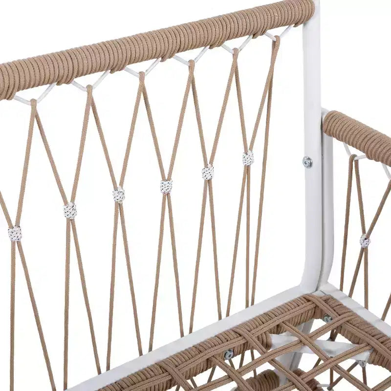 Set di mobili da patio Boho da 3 pezzi con 2 sedie a sdraio e tavolino con ripiano in vetro, set da conversazione per esterni per cortile o bordo piscina-Panipeachy