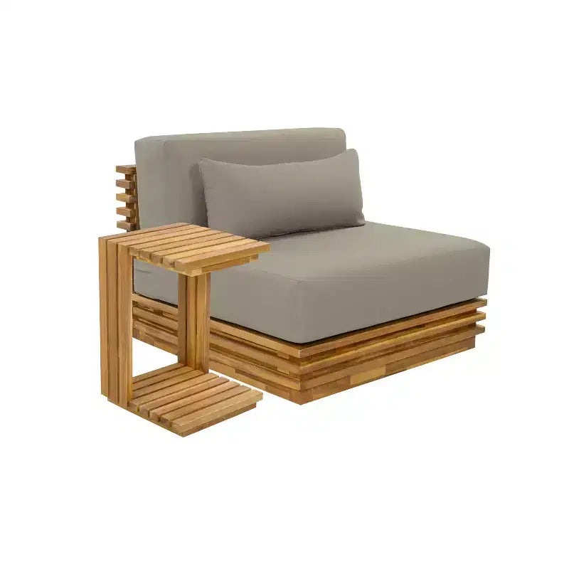 Christopher Knight Home Weston Set 2 pz per salotto con poltrona club e tavolino in legno di acacia e cuscini per esterni