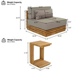 Christopher Knight Home Weston Set 2 pz per salotto con poltrona club e tavolino in legno di acacia e cuscini per esterni