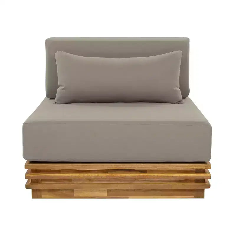 Christopher Knight Home Weston Set 2 pz per salotto con poltrona club e tavolino in legno di acacia e cuscini per esterni