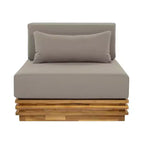 Christopher Knight Home Weston Set 2 pz per salotto con poltrona club e tavolino in legno di acacia e cuscini per esterni
