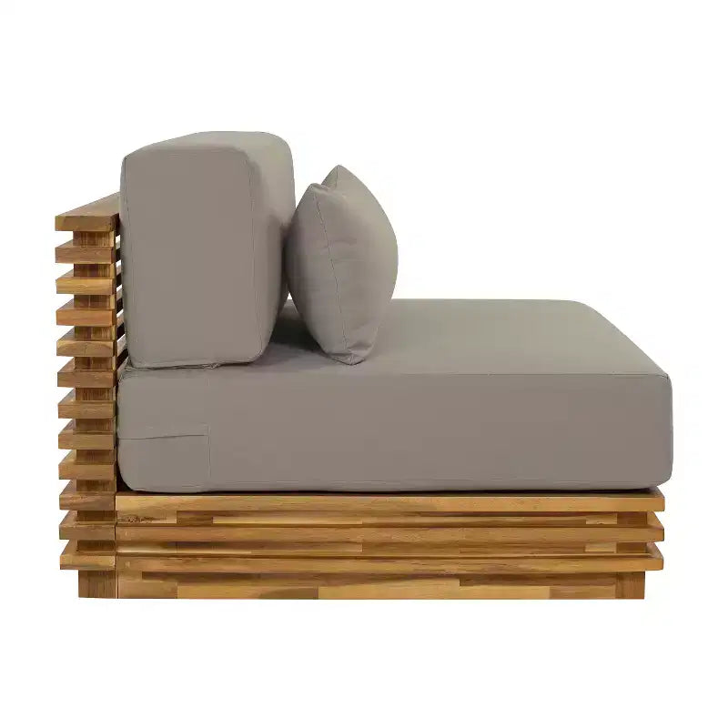 Christopher Knight Home Weston Set 2 pz per salotto con poltrona club e tavolino in legno di acacia e cuscini per esterni