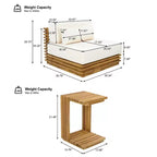 Christopher Knight Home Weston Set 2 pz per salotto con poltrona club e tavolino in legno di acacia e cuscini per esterni