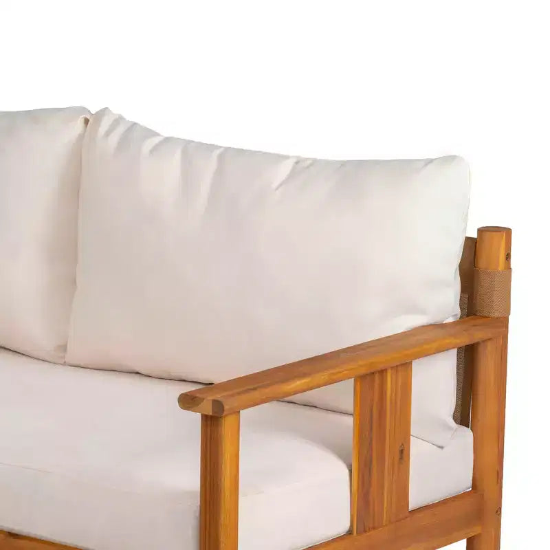Christopher Knight Home Chanan, ensemble de 2 sièges modernes en bois d'acacia avec table à lattes et causeuse
