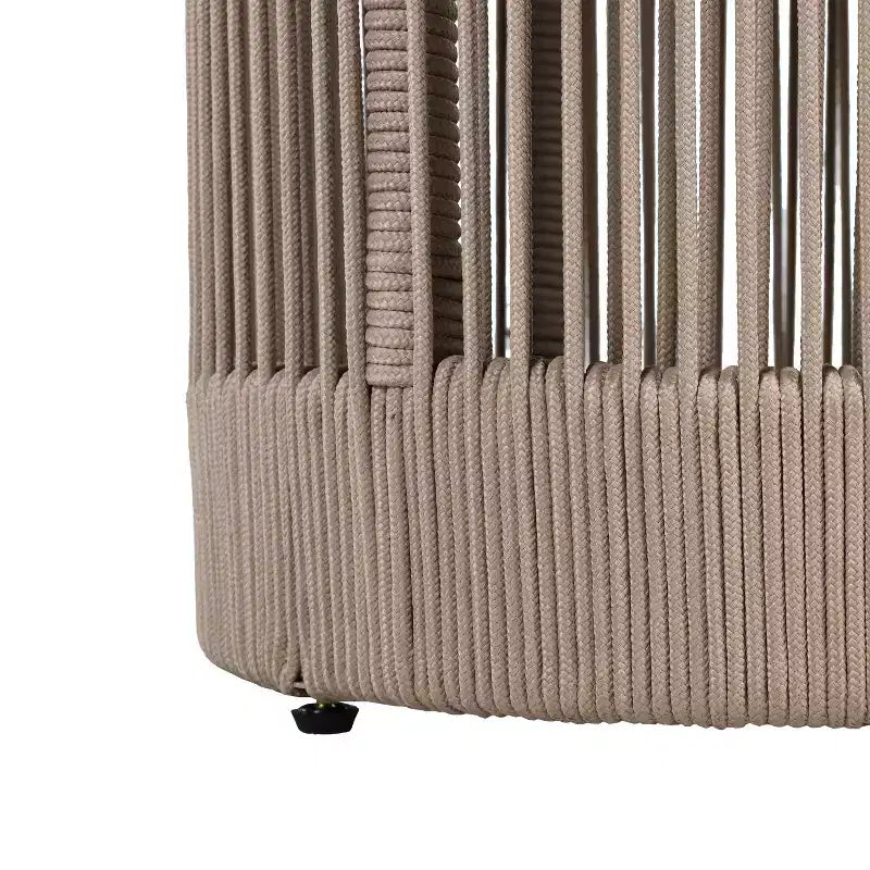 Christopher Knight Home Mason Set da Conversazione da Esterno Boho Moderno a 3 Pezzi in Legno di Acacia e Corda con Poltrone Girevoli e Tavolino Rotondo