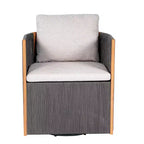 Christopher Knight Home Mason Set da Conversazione da Esterno Boho Moderno a 3 Pezzi in Legno di Acacia e Corda con Poltrone Girevoli e Tavolino Rotondo
