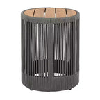 Christopher Knight Home Mason Set da Conversazione da Esterno Boho Moderno a 3 Pezzi in Legno di Acacia e Corda con Poltrone Girevoli e Tavolino Rotondo
