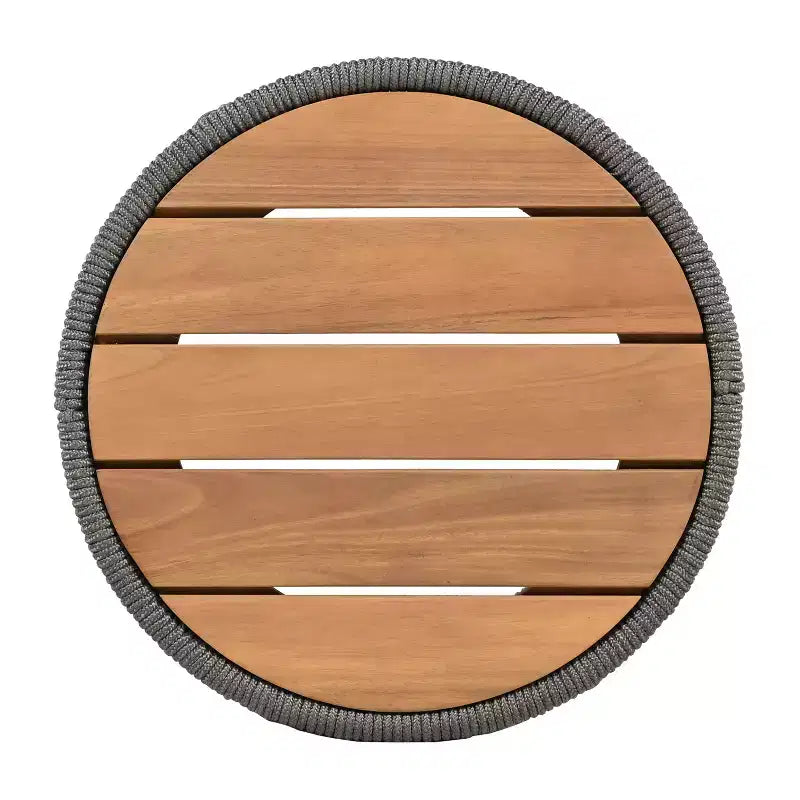 Christopher Knight Home Mason Set da Conversazione da Esterno Boho Moderno a 3 Pezzi in Legno di Acacia e Corda con Poltrone Girevoli e Tavolino Rotondo