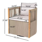 Christopher Knight Home Mason Set da Conversazione da Esterno Boho Moderno a 3 Pezzi in Legno di Acacia e Corda con Poltrone Girevoli e Tavolino Rotondo