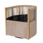 Christopher Knight Home Mason Set da Conversazione da Esterno Boho Moderno a 3 Pezzi in Legno di Acacia e Corda con Poltrone Girevoli e Tavolino Rotondo