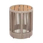 Christopher Knight Home Mason Set da Conversazione da Esterno Boho Moderno a 3 Pezzi in Legno di Acacia e Corda con Poltrone Girevoli e Tavolino Rotondo