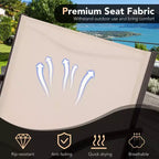 Set da 3 pezzi di sedie da patio Costway con seduta curva in tessuto e tavolino da caffè rotondo per giardino