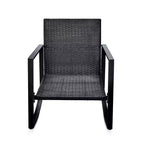 Ensemble de conversation d'extérieur 3 pièces Whisen : 2 fauteuils à bascule de patio avec coussin et 1 table – Bleu