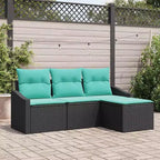 vidaXL Set Salotto da Giardino 4 pz Marrone Polyrattan