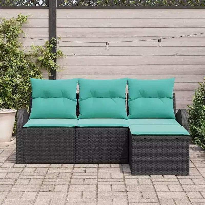 vidaXL Set Salotto da Giardino 4 pz Marrone Polyrattan