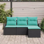 vidaXL Set Salotto da Giardino 4 pz Marrone Polyrattan