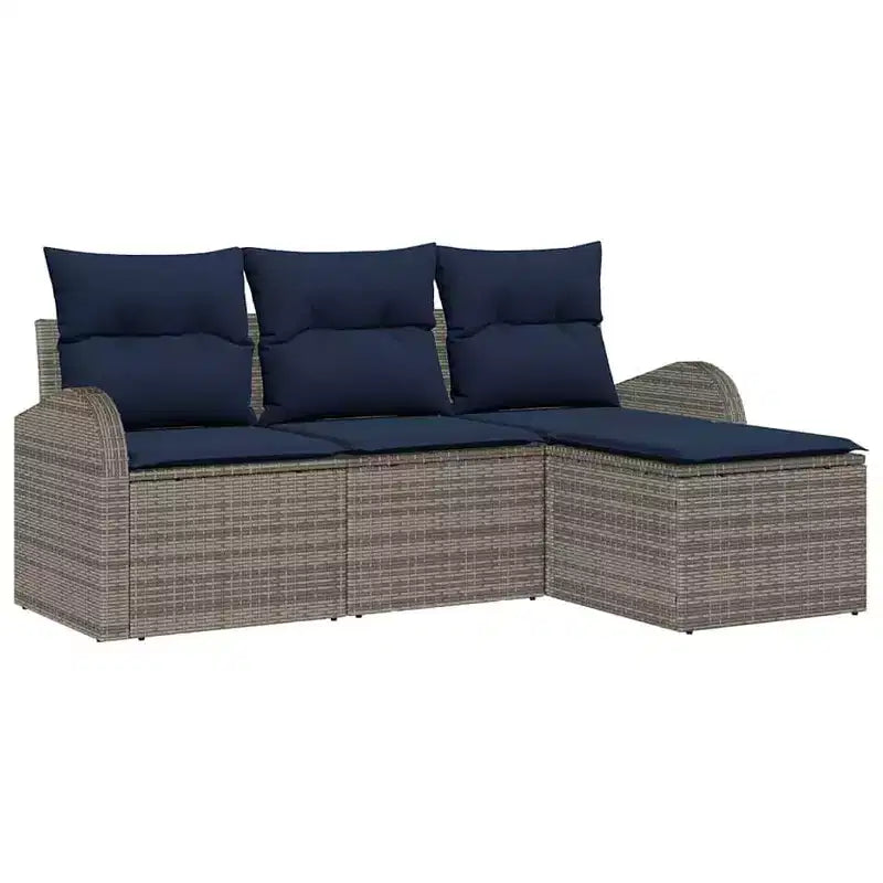 vidaXL Salon de jardin 4 pcs Marron Résine tressée
