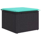 vidaXL Set divani da giardino 6 pz nero e turchese 264x154x85 cm - Nero e turchese Senza tavolo