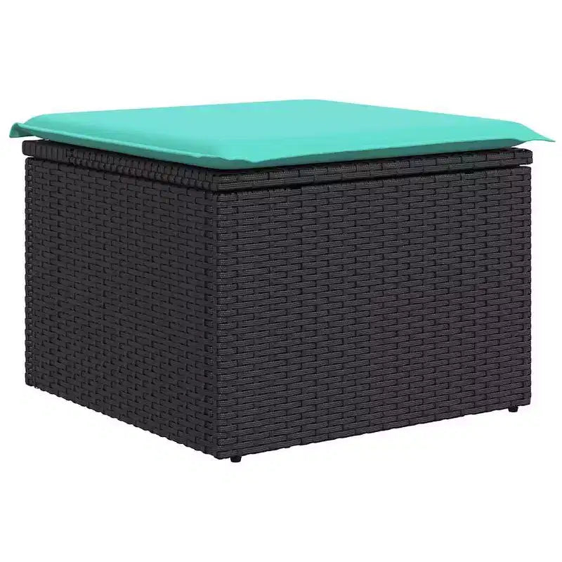 vidaXL Set divani da giardino 6 pz nero e turchese 264x154x85 cm - Nero e turchese Senza tavolo