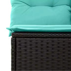 vidaXL Set divani da giardino 6 pz nero e turchese 264x154x85 cm - Nero e turchese Senza tavolo