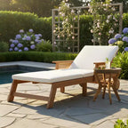 Set Christopher Knight Home Wei Moderno 2 Pezzi da Esterno con Lettino Prendisole e Tavolino in Acacia e Wicker
