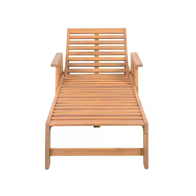 Set Christopher Knight Home Wei Moderno 2 Pezzi da Esterno con Lettino Prendisole e Tavolino in Acacia e Wicker