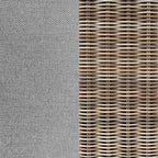 Divano da esterni in rattan intrecciato, 2 sedie, tavolino da caffè Martha Stewart All-Weather - Grigio invecchiato