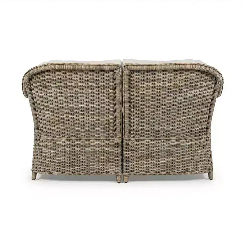Divano da esterni in rattan intrecciato, 2 sedie, tavolino da caffè Martha Stewart All-Weather - Grigio invecchiato
