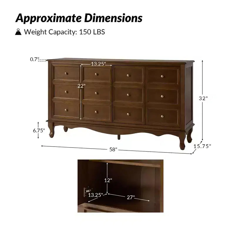 Credenza a 4 ante Ivy 58 Wide|HULALA HOME-ACORN