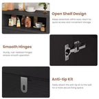 Credenza a buffet rustica da 55" - Mobile bar a 4 ante in legno con ripiani regolabili per cucina, sala da pranzo e soggiorno