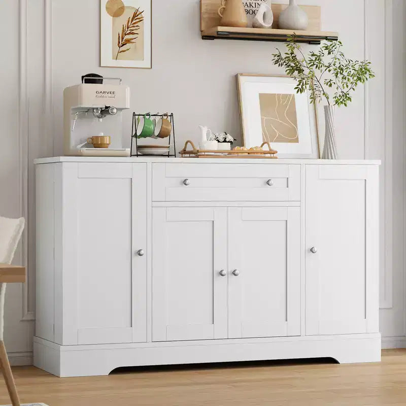 Madia Credenza Moderna con Cassetto e 4 Ante Mobile Contenitore Autoportante in Legno