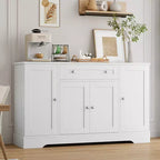Madia Credenza Moderna con Cassetto e 4 Ante Mobile Contenitore Autoportante in Legno