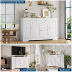Madia Credenza Moderna con Cassetto e 4 Ante Mobile Contenitore Autoportante in Legno