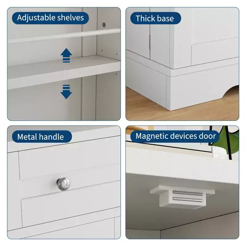 Madia Credenza Moderna con Cassetto e 4 Ante Mobile Contenitore Autoportante in Legno