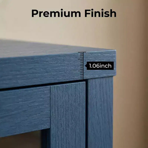 Credenza/Madia da 135 cm con 3 Ripiani e 2 Ante in Vetro - Mobile Contenitore Moderno Stile Metà Secolo per Caffè, Libri o Piatti