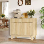 Fluted Buffet Cabinet with Storage, Sideboard Cabinet with Adjustable Shelf and Drawer
