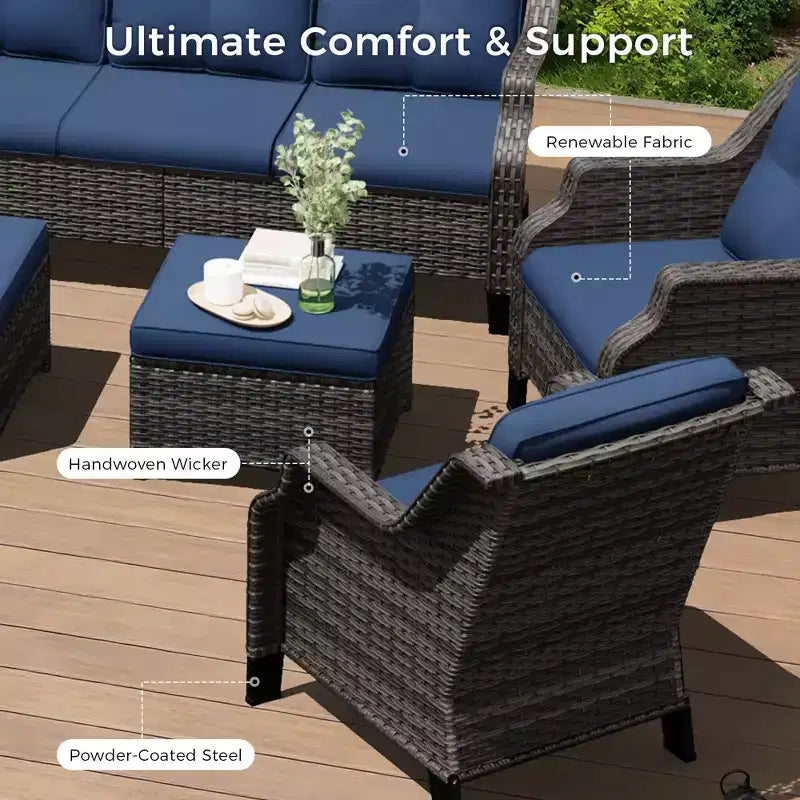 Set Lounge da Esterno Premium UPTIOT con Sedie Girevoli e Tavolino da Caffè