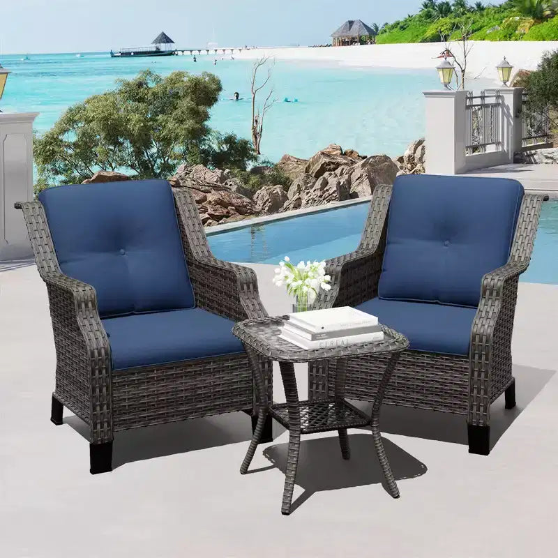 Set Lounge da Esterno Premium UPTIOT con Sedie Girevoli e Tavolino da Caffè