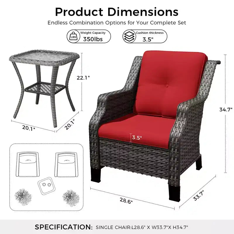 Set Lounge da Esterno Premium UPTIOT con Sedie Girevoli e Tavolino da Caffè