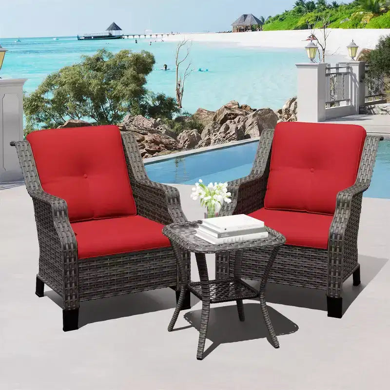 Set Lounge da Esterno Premium UPTIOT con Sedie Girevoli e Tavolino da Caffè