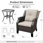 Set Lounge da Esterno Premium UPTIOT con Sedie Girevoli e Tavolino da Caffè