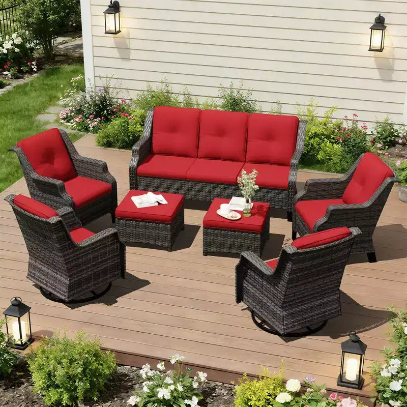 Ensemble de sièges modulaires d'extérieur haut de gamme UPTIOT avec canapé de salon et chaises