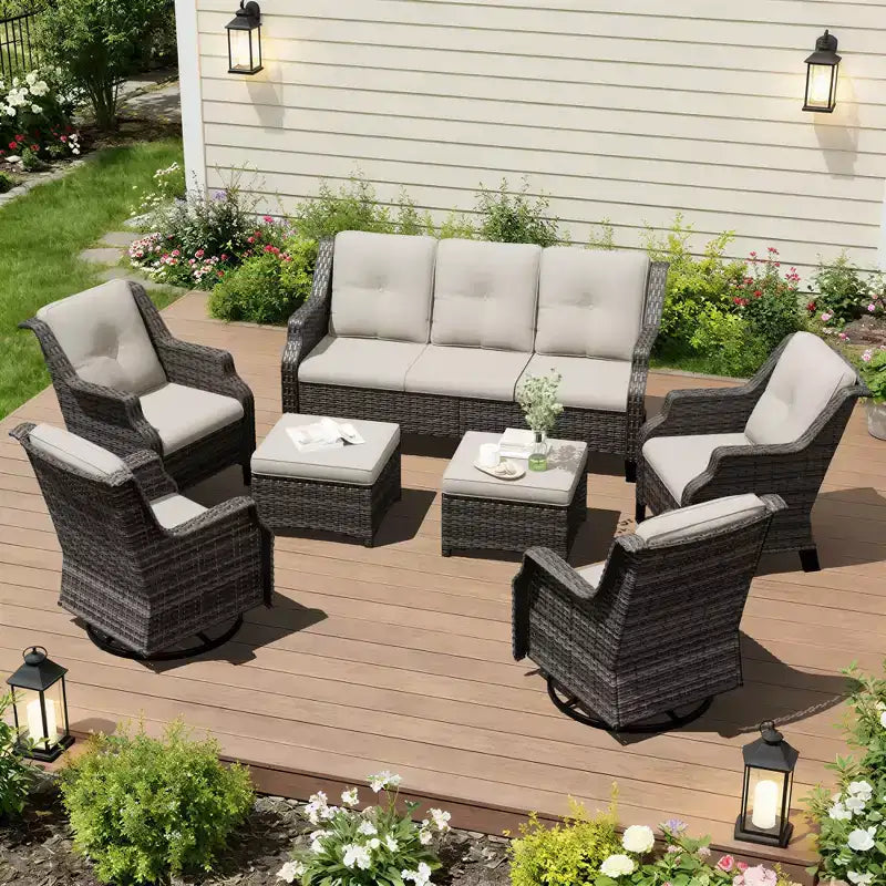 Ensemble de sièges modulaires d'extérieur haut de gamme UPTIOT avec canapé de salon et chaises