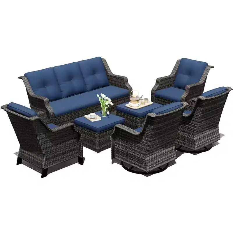Set componibile da esterno UPTIOT Premium con divano lounge e sedie