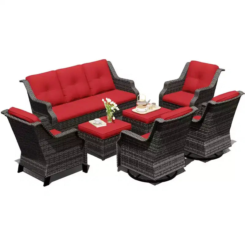 Set componibile da esterno UPTIOT Premium con divano lounge e sedie