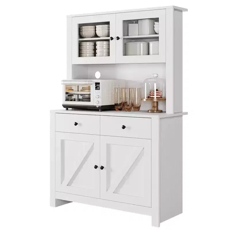 Dispensa Moderna da Cucina, Mobile Contenitore Autoportante per Cibo, Stoviglie e Articoli di Base, Ideale per l'Organizzazione della Sala da Pranzo, Design Contemporaneo