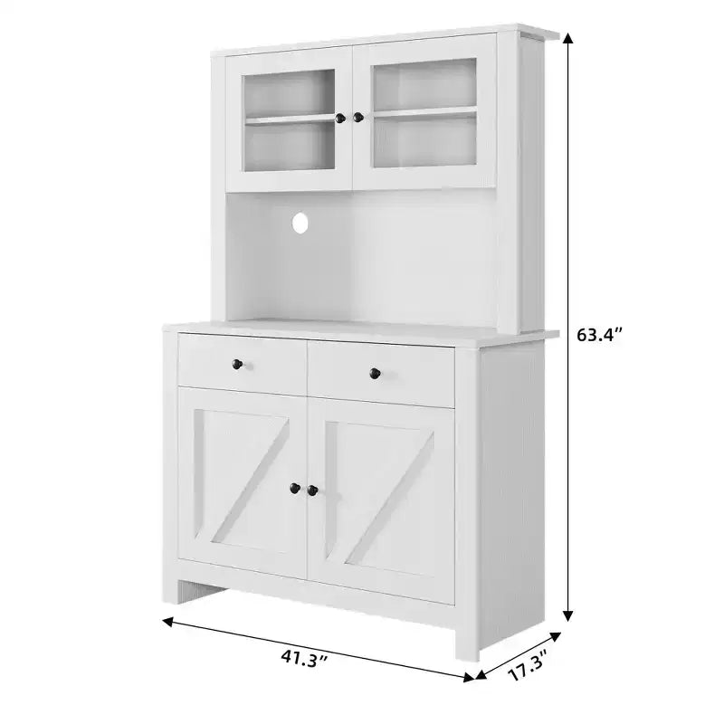 Dispensa Moderna da Cucina, Mobile Contenitore Autoportante per Cibo, Stoviglie e Articoli di Base, Ideale per l'Organizzazione della Sala da Pranzo, Design Contemporaneo