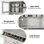 Dispensa Moderna da Cucina, Mobile Contenitore Autoportante per Cibo, Stoviglie e Articoli di Base, Ideale per l'Organizzazione della Sala da Pranzo, Design Contemporaneo