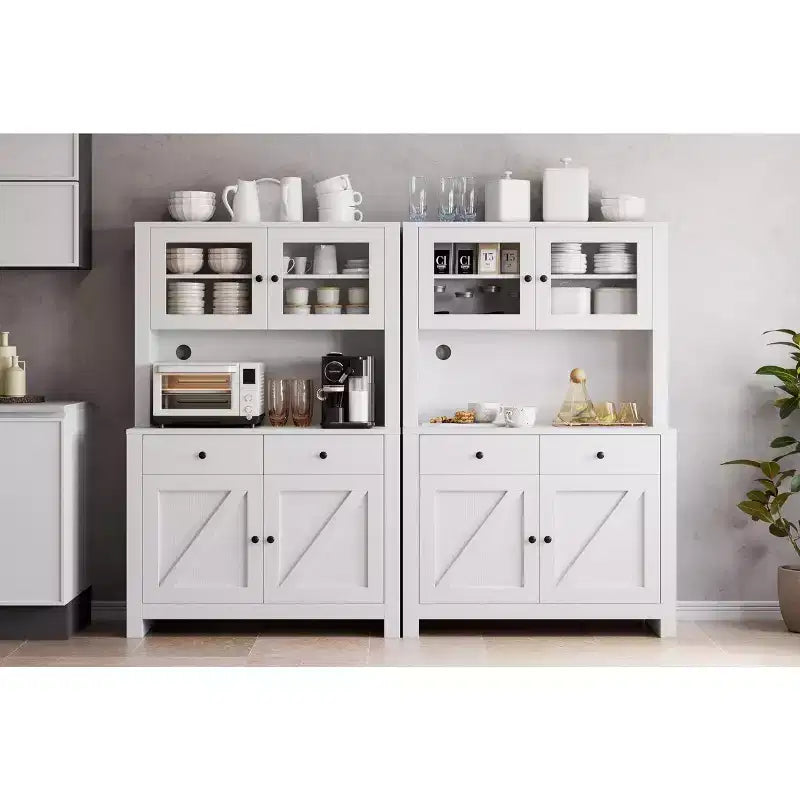 Dispensa Moderna da Cucina, Mobile Contenitore Autoportante per Cibo, Stoviglie e Articoli di Base, Ideale per l'Organizzazione della Sala da Pranzo, Design Contemporaneo