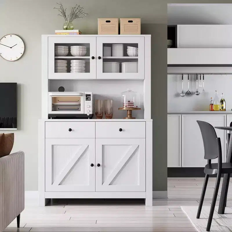 Dispensa Moderna da Cucina, Mobile Contenitore Autoportante per Cibo, Stoviglie e Articoli di Base, Ideale per l'Organizzazione della Sala da Pranzo, Design Contemporaneo